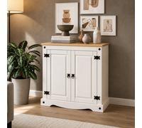 Mews Corona White Sideboard 2 Door Cupboard Solid Mexican Pine