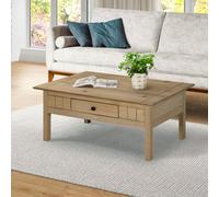 Mews Panama Coffee Table 1 Drawer Solid Pine Wood Waxed Oak Finish