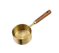 Mewutal 1/2 Cup Stainless Steel Measuring Cup with Wooden Handle, 125ml