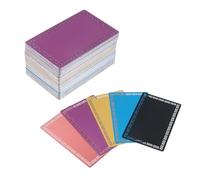 Mewutal 100pcs Metal Business Cards 3.4" x 2.1" 5-Color Engraving Printable Name Card with Hollow Pattern 0.45mm Thick DIY Cards for Office Meeting (Style 3)