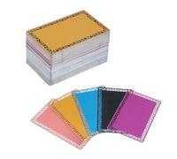 Mewutal 100pcs Metal Business Cards 3.4" x 2.1" 5-Color Engraving Printable Name Card with Hollow Pattern 0.45mm Thick DIY Cards for Office Meeting (Style 2)