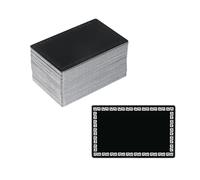 Mewutal 100pcs Metal Business Cards 3.4" x 2.1" Black Engraving Printable Name Card with Hollow Pattern 0.45mm Thick DIY Cards for Office Meeting (Style 1)