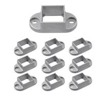 Mewutal 10pcs Square Deck Railing Brackets 1.5" × 1.5" Post Anchor Aluminum Alloy Post Flange Base Silver Post Fence Fitting Floor Mount Guardrail Accessories (40×40mm)