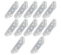 Mewutal 12pcs Universal Stainless Steel Furniture Corner Connectors Silver Triangular Support Brackets Small Angle Corner Braces with Screws Shelf Brackets for Cabinet Cupboard Desk Chair (Silver)