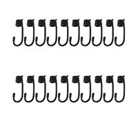 Mewutal 20pcs Bungee Shock Cord Hooks 12 X 10mm Black Luggage Rope Hook Metal Multifunctional Wire Hooks End for Camping Travel Adventure Outdoor (Without Bungee Cords)