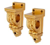 Mewutal 2pcs Drapery Sconce Gold Curtain Rod Holder Plastic Curtain Rod Bracket with 1-4/7 Inch Diameter Hole Drapery Rod Holders Luxury Drapery Rod Brackets for Window Decoration (Gold, Single Hole)