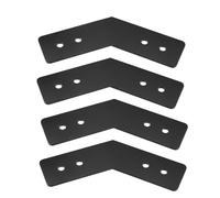 Mewutal 4pcs 135 Degree Angle Brackets 3mm Carbon Steel Mending Plate Joining Plates Black Side Reinforcement Plates 135°Corner Brace Brackets for Truss and Frame (3.35"×3.35"×1.42")