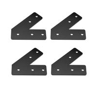 Mewutal 4pcs 45 Degree Angle Brackets 3mm Carbon Steel Mending Plate Joining Plates Black Side Reinforcement Plates 45°Corner Brace Brackets for Truss and Frame (3.94"×3.94"×1.42")