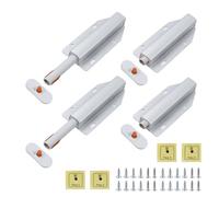 Mewutal 4pcs Push Latches for Cabinets Plastic Push to Open Door Latch Door Opener Silver Push Lock Cabinet Latches Press Out Locks for RV Drawer Closure Drawer