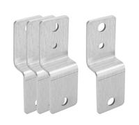 Mewutal 4pcs Z Brackets 2" × 4/5" Door Barricade Brackets Silver Double Angle Brace Stainless Steel Drop Open Bar Holders 90°Shelf Bracket for Furniture Garage Barn Gate