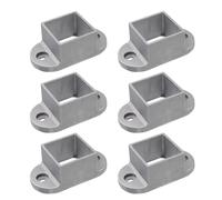 Mewutal 6pcs Square Deck Railing Brackets 2" × 2" Post Anchor Aluminum Alloy Post Flange Base Silver Post Fence Fitting Floor Mount Guardrail Accessories (50×50mm)
