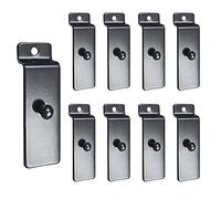 Metal Slatwall Utility Hooks, 10pcs Commercial Slatwall Picture Hook Notch Picture Display Hooks Hangers Painting Hook for Photo Frame Painting Arts Center Slat Panel (Black)