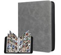 MewVeer Card Binder, 9 Pocket Trading Card Binder for 900 Cards, Premium and Durable Zipper Baseball Cards Album, Card Holder Folders, Card Collector Albums for YGO/MTG/TCG, Sports Cards, Gray