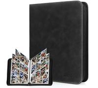 MewVeer Card Binder, 9 Pocket Trading Card Binder for 900 Cards, Premium and Durable Zipper Baseball Cards Album, Card Holder Folders, Card Collector Albums for YGO/MTG/TCG, Sports Cards, Black