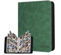 MewVeer Card Binder, 9 Pocket Trading Card Binder for 900 Cards, Premium and Durable Zipper Baseball Cards Album, Card Holder Folders, Card Collector Albums for YGO/MTG/TCG, Sports Cards, Dark Green