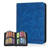 MewVeer Top Loader Card Binder, Holds 112 Top Loaders Storage, 4 Pockets Trading Card Binders for Sports Cards, YGO/TCG Game Card Collection Binder - Sapphire Blue (Not for Cards WITHOUT a Top Loader)