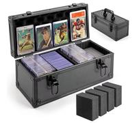 MewVeer Top Loader Storage Box with Key Locks, Trading Card Storage Case, Sports Card Box & Hard Cases Holds up to 300+ Top Loaders, 76 One Touch (35pt), 48 PSA/GMA, 43 CSG, 41 SGC, 36 BGS/HGA