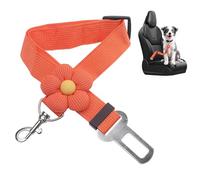 MewZoo Dog Seat Belts for Cars, Dog Car Seat Belt Adjustable Harness, Cars Dogs Seatbelt Clip-On Design 360 Degree Swivel Attach Won't Twist Nylon, Harness Pet Belts Easy to Use - Orange