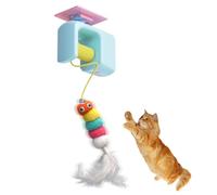 MewZoo Interactive Cat Toys for Indoor, USB C Automatic Interactive Cat Toy Prevent Boredom with 2 Feather Cats Toys, Retractable Cats Toy Indoor for Cats Kitten Playing Exercsing