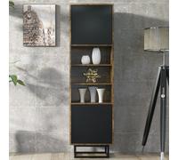 Mex Furniture 175cm Industrial Loft Retro Oak Display Cabinet