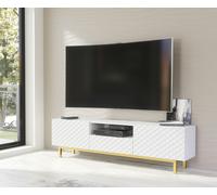 Mex Furniture Elegantly Grooved Front TV Unit 180cm with Gold Accents - 180 cm - 1 - MDF/Chipboard