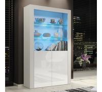 Mex Furniture Premium 170cm Cabinet Sideboard with High Gloss Doors and Free LED Lights Display