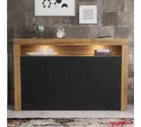 Mex Furniture LTD Sideboard Aether 155cm - Dark Oak & Black Matt Doors & LED Lights Mex Furniture LTD Multicolor