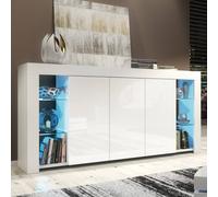 Mex Furniture LTD Sideboard Eden 164cm - White with Gloss Doors & LED Lights Mex Furniture LTD White