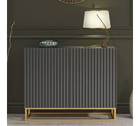 Mex Furniture LTD Sideboard Ripple 100cm - Dark Grey with Fluted Doors Mex Furniture LTD Dark Grey