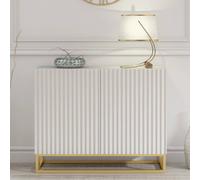Mex Furniture LTD Sideboard Ripple 100cm - White with Fluted Doors Mex Furniture LTD White