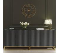 Sideboard Ripple Duo 200Cm - Dark Grey With Fluted Doors