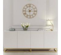 Mex Furniture LTD Sideboard Ripple Duo 200cm - White with Fluted Doors Mex Furniture LTD White
