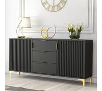 Mex Furniture LTD Sideboard Tide Crest 140cm - Black & Gold Mex Furniture LTD Black