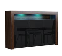 Sideboard with LED Lighting & Gloss Doors / 155cm Mex Furniture LTD Dark Brown One Size