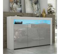 Mex Furniture LTD Sideboard with LED Lighting & Gloss Doors / 155cm in Light Grey Mex Furniture LTD Light Grey