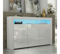 Tv Unit 155Cm Sideboard Cabinet Cupboard Tv Stand Living Room High Gloss Doors - White