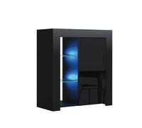 Mex Furniture LTD Sideboard with LED Lighting & Gloss Doors / 83cm in Black Mex Furniture LTD Black
