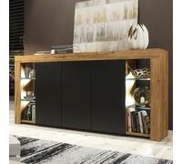 Mex Furniture LTD Sideboard with LED Lighting & Matt Doors / 164cm in Brown Mex Furniture LTD Brown