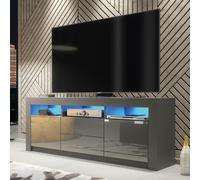 Mex Furniture LTD TV Unit 160cm Modern - Matt Body & Gloss Doors in Dark Grey Mex Furniture LTD Dark Grey