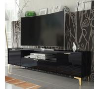 Mex Furniture LTD TV Unit 200cm Lux High Gloss in Black Mex Furniture LTD Black