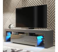 Mex Furniture LTD TV Unit Aria 160cm - Dark Grey with Gloss Doors & LED Lights Mex Furniture LTD Dark Grey