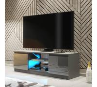 Mex Furniture LTD TV Unit Aura 120cm - Dark Grey with Gloss Doors Mex Furniture LTD Dark Grey