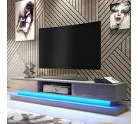 Mex Furniture LTD TV Unit Bloom 180cm - Dark Grey with Gloss Doors & LED Lights Mex Furniture LTD Dark Grey
