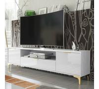 Mex Furniture LTD TV Unit Goldline Gloss 200cm - Glossy White Mex Furniture LTD White