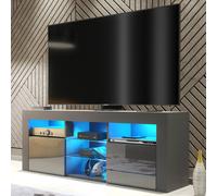 Mex Furniture LTD TV Unit Pulse 145cm - Dark Grey with Gloss Doors & LED Lights Mex Furniture LTD Dark Grey