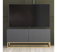 Mex Furniture LTD TV Unit Ripple 100cm - Dark Grey with Fluted Doors Mex Furniture LTD Dark Grey