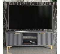 Mex Furniture LTD TV Unit Tide Crest 120cm - Dark Grey & Gold Mex Furniture LTD Dark Grey