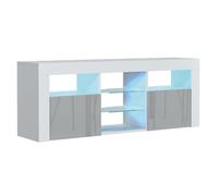 TV Unit with LED Lighting & Gloss Doors / 145cm Mex Furniture LTD Light Grey One Size