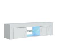 TV Unit 130cm Modern - Matt Body & Gloss Doors Mex Furniture LTD White One Size