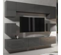 Mex Furniture LTD Wall TV Unit Panorama - Dark Grey with Gloss Doors Mex Furniture LTD Dark Grey